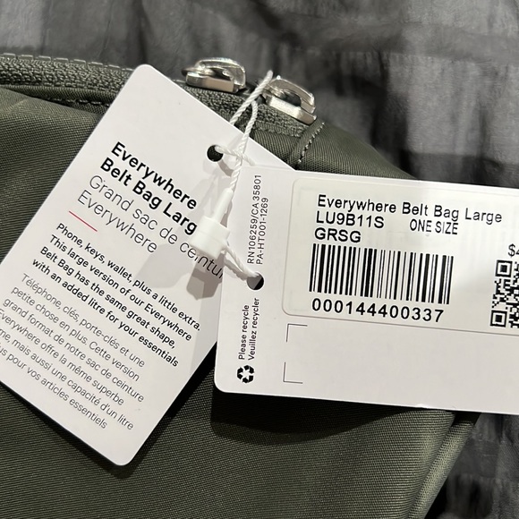 Lululemon, grey sage, Everywhere Belt Bag-lrg. - Picture 4 of 4